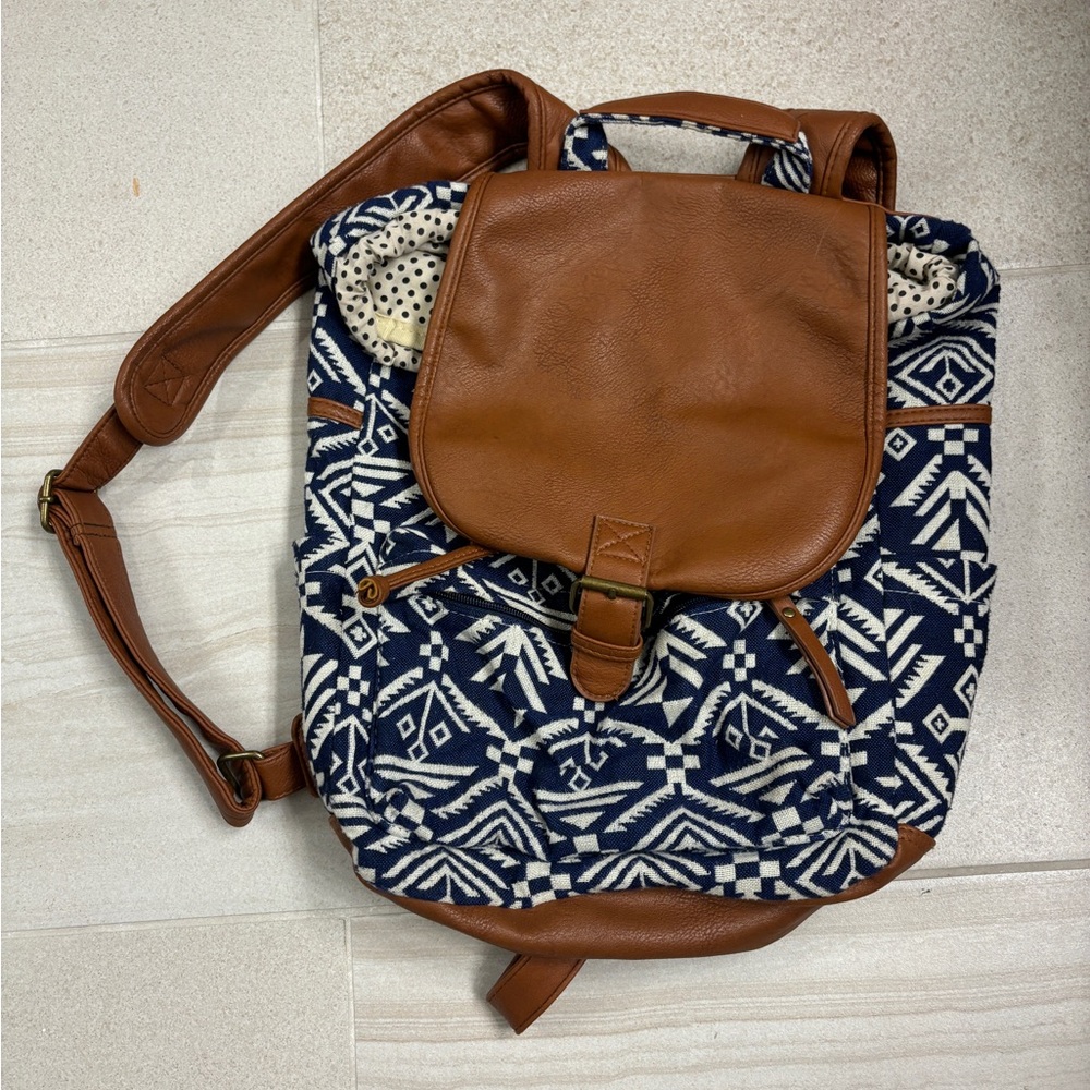 Aztec Print Soft Backpack